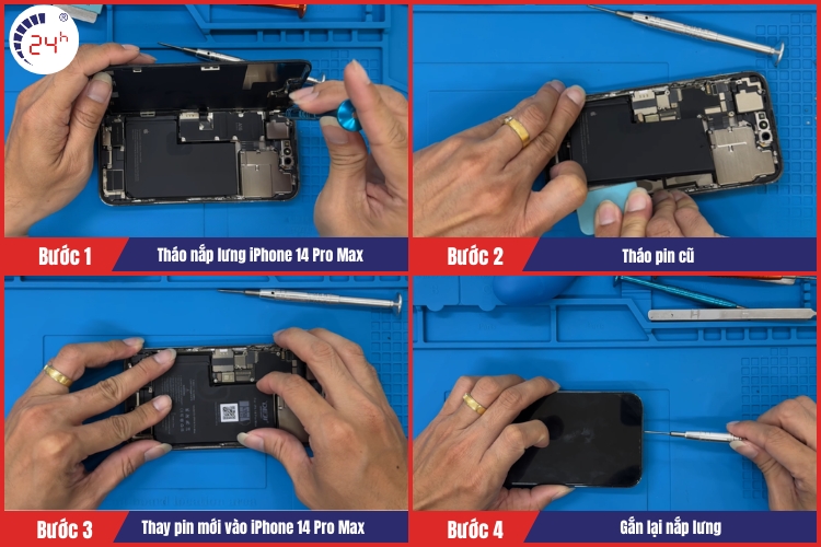 quy trình thay pin iphone 14 pro max