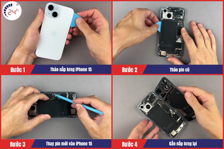 quy trình thay pin iphone 15 