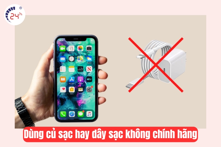 dùng củ sạc hay dây sạc kém chất lượng