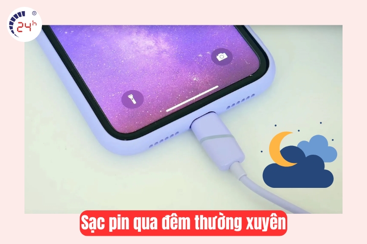 sạc pin qua đêm thương xuyên
