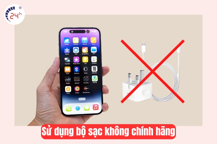 Sử dụng bộ sạc không chính hãng