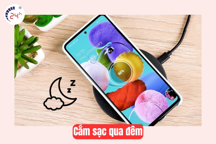 cắm sạc qua đêm