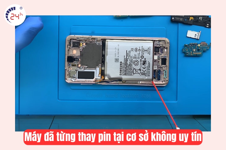 máy đã thay pin ở nơi không uy tín