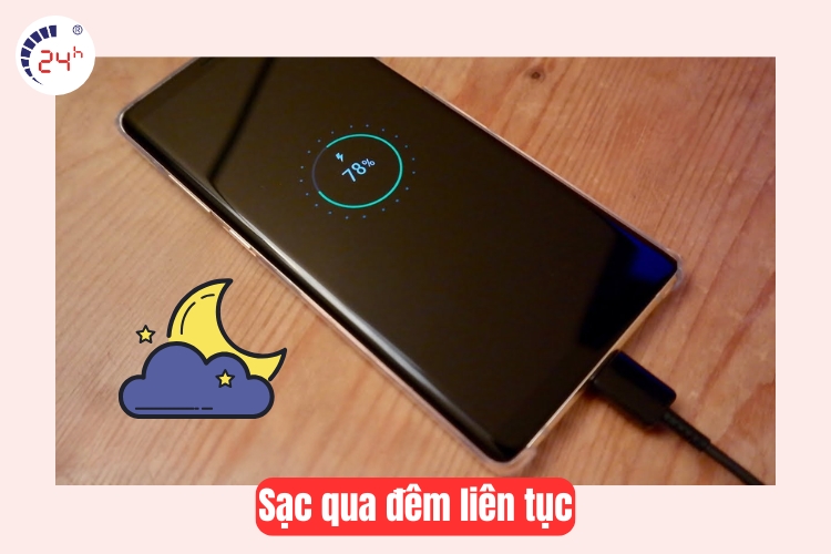 sạc pin qua đêm liên tục