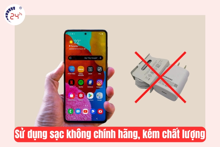 sử dụng bộ sạc không chính hãng