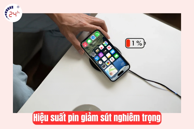 hiệu suất pin giảm sút nghiêm trọng