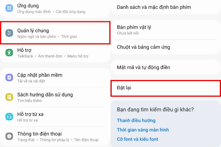 khôi phục cài đặt gốc bước 1