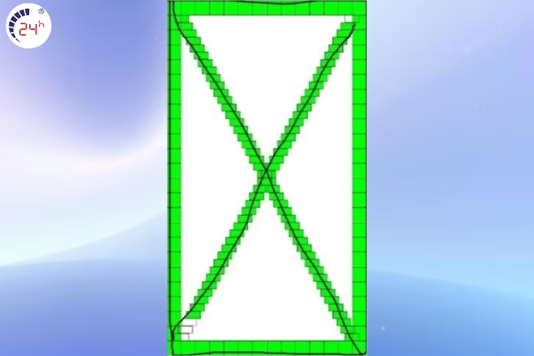 tô màu các ô thành chữ X xanh lá