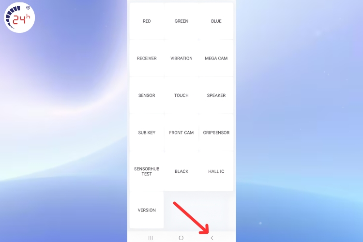 nhấn hai lần phím quay lại để về màn hình chính