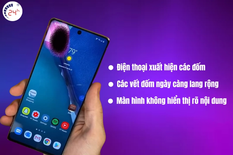 dấu hiệu màn hình Samsung bị chảy mực