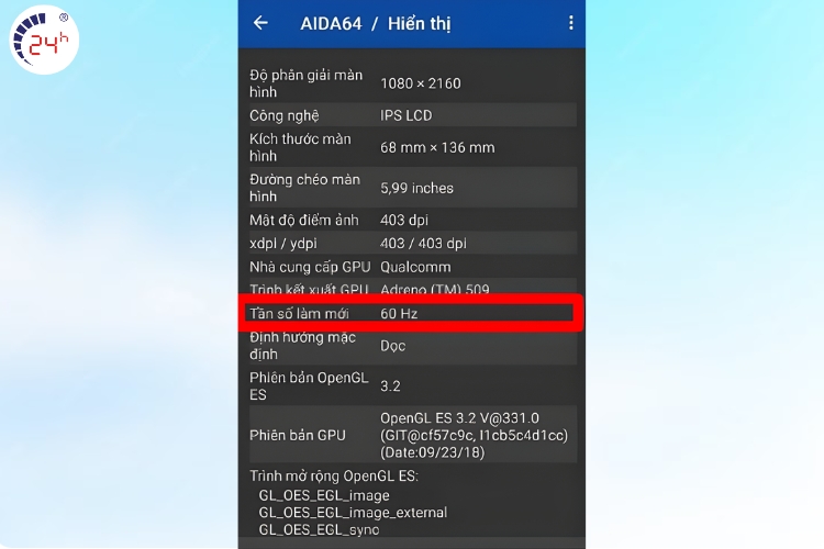 check thông tin tại màn hình hiển thị