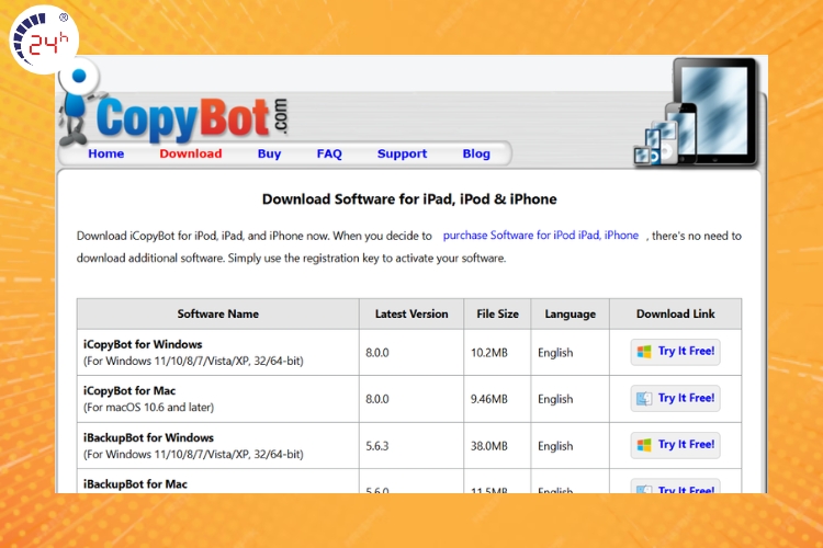 tải phần mềm iBackup Bot