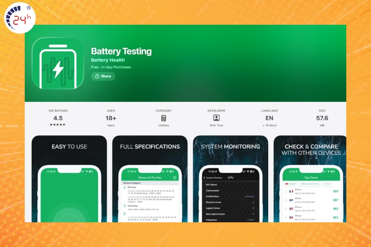 tải ứng dụng battery testing