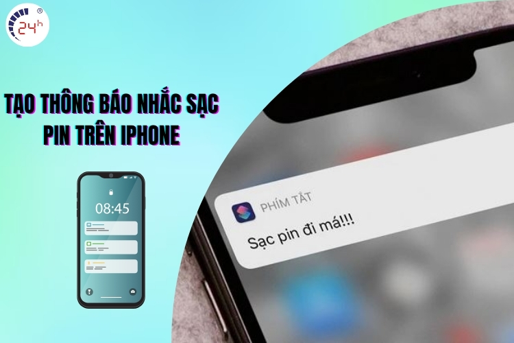 tạo thông báo nhắc nhở sạc pin trên iPhone