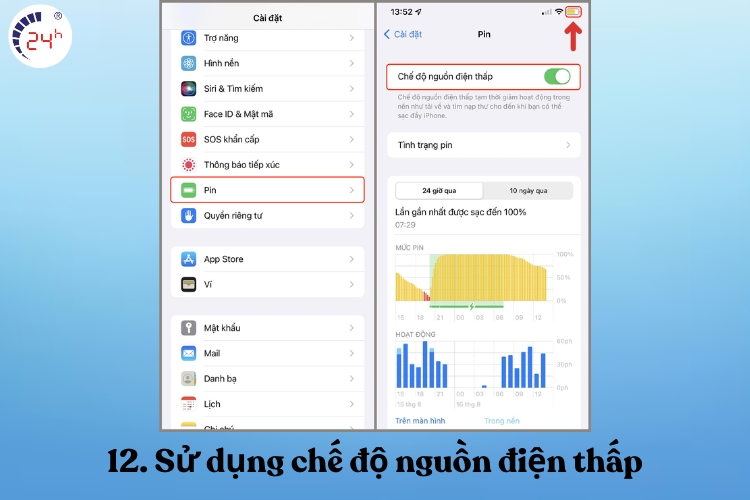 Sử dụng chế độ nguồn điện thấp