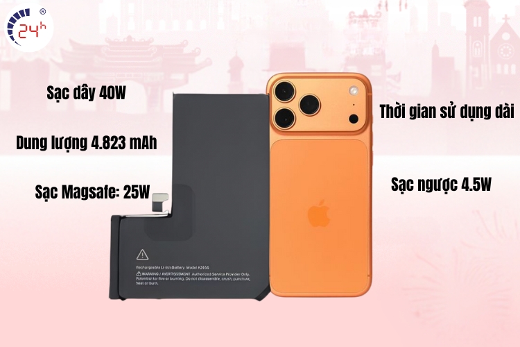 đặc điểm pin iphone 17 pro max