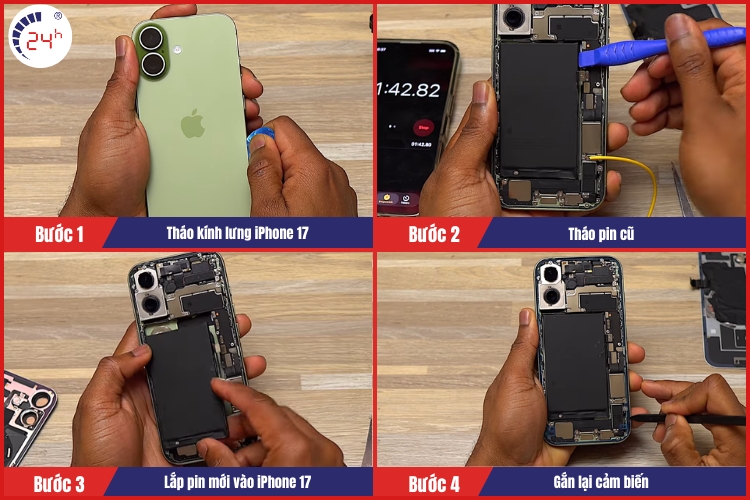 quy trình thay pin iphone 17