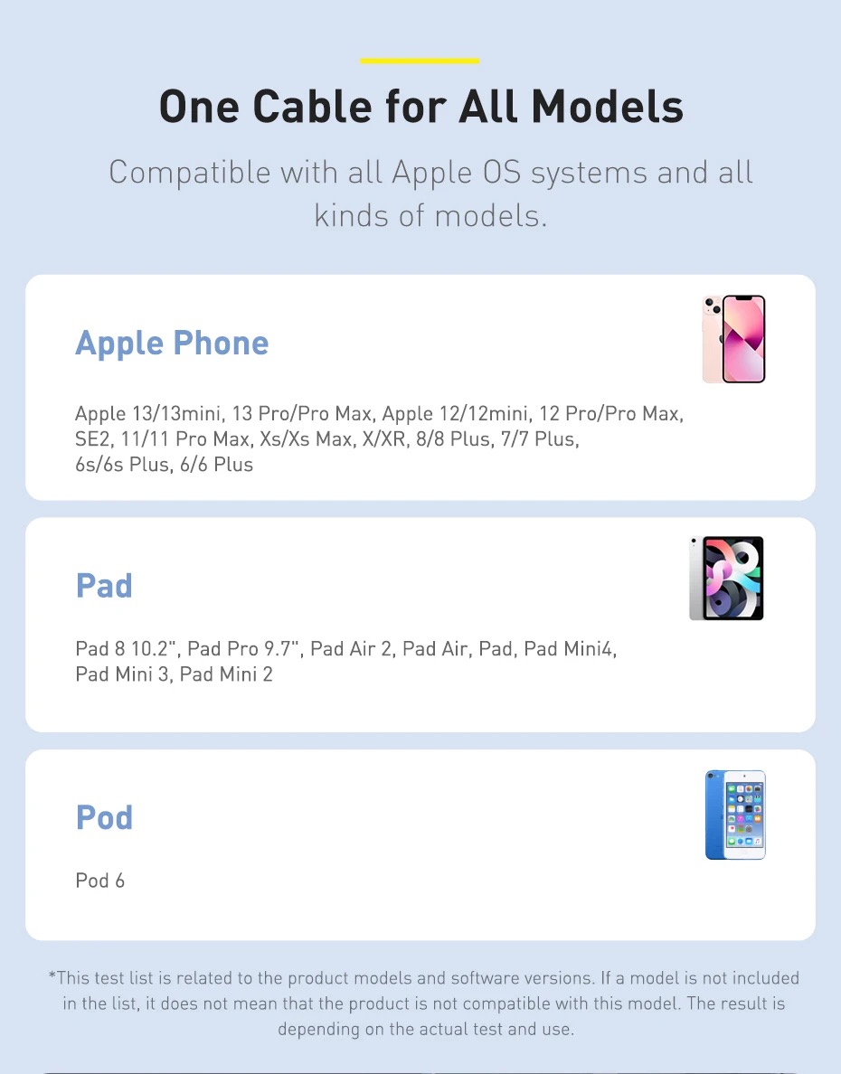 Cáp dữ liệu sạc nhanh Baseus Crystal Shine Series USB sang iP 2.4A 1.2m