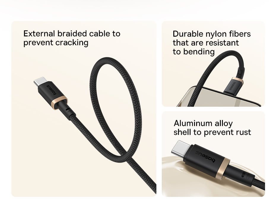 Cáp dữ liệu sạc nhanh Baseus Dura Series USB sang Type-C 60W 1m