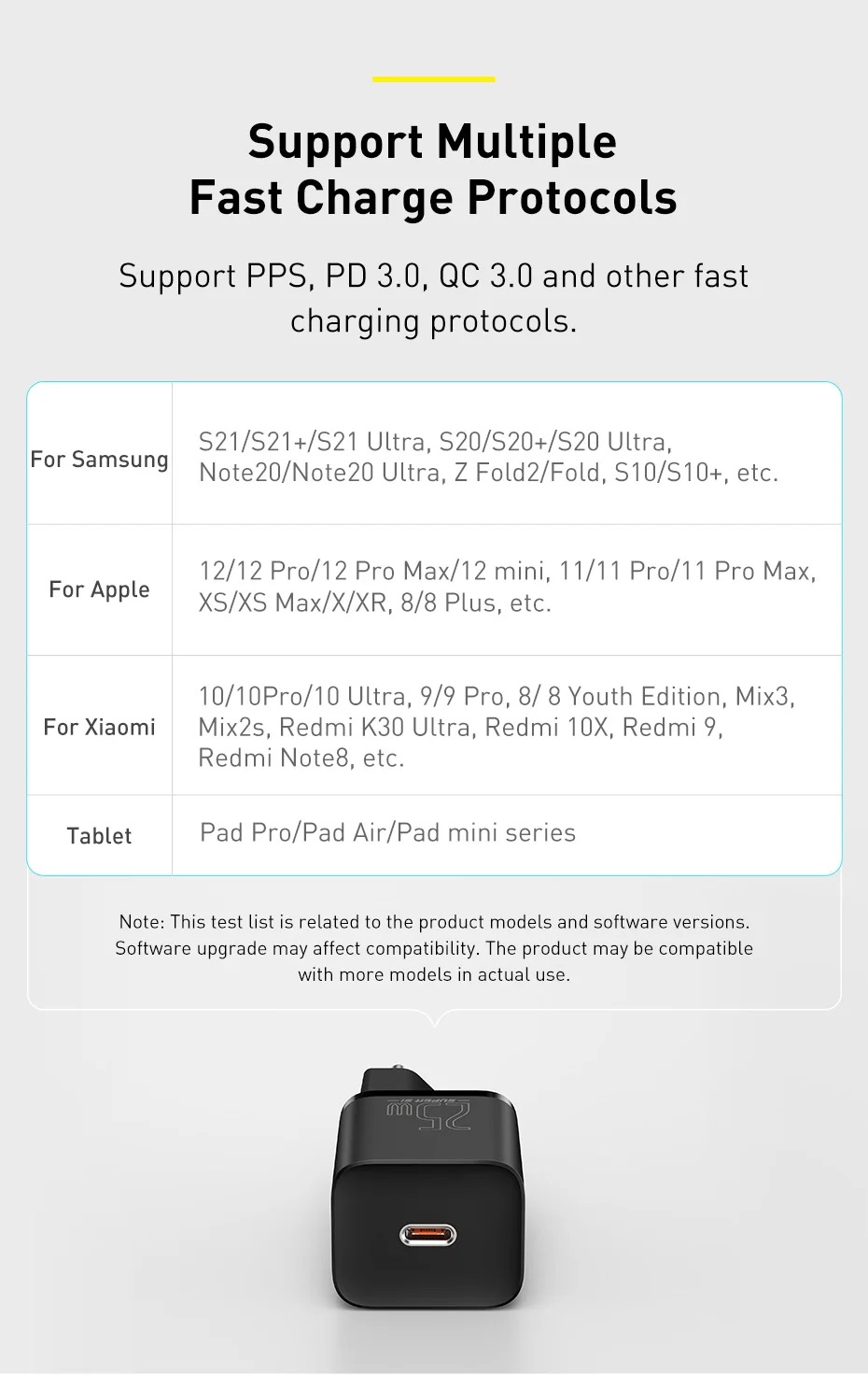 Bộ sạc hiệu Baseus Super Si 1C 25W EU Sets (Kèm cáp Type-C đến Type-C 3A 1m)