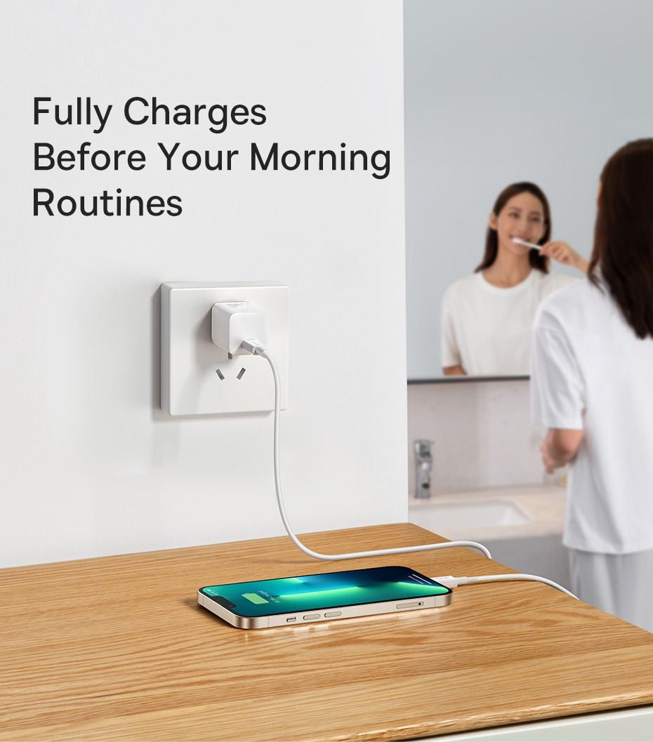 Bộ sạc nhanh Baseus GaN5 1C 20W CN Mini (Kèm Cáp sạc nhanh Cable Type-C sang iP PD 20W 1m)