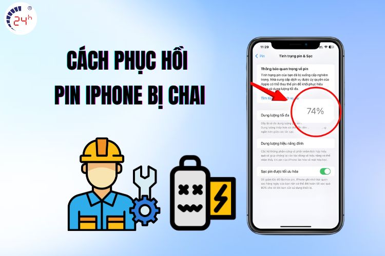 cách phục hồi pin iPhone bị chai