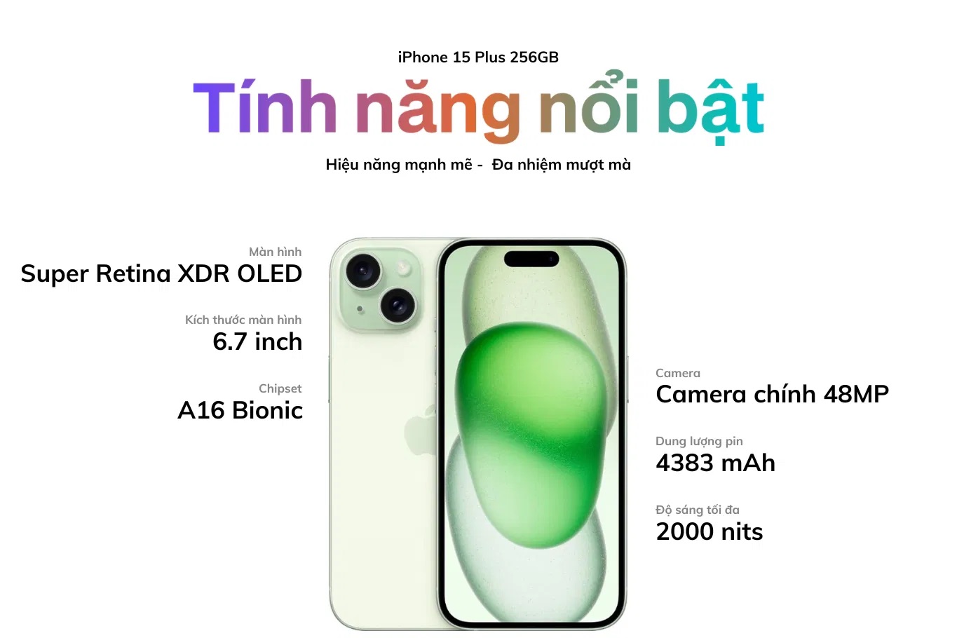 iPhone 15 Plus 256GB Cũ chính hãng