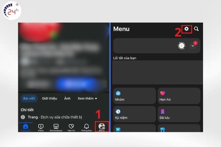 đổi mất khẩu facebook trên iPhone còn đăng nhập bước 1