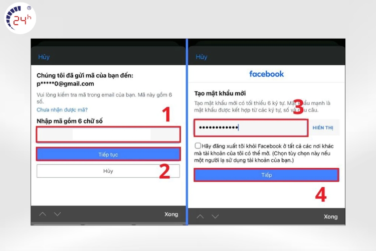 đổi mất khẩu facebook trên iPhone còn đăng nhập bước 5