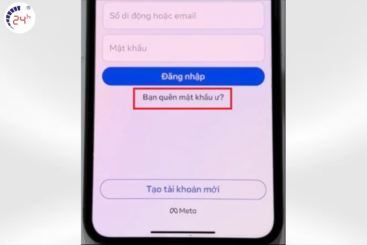đổi mất khẩu facebook trên iPhone khi đăng xuất bước 1