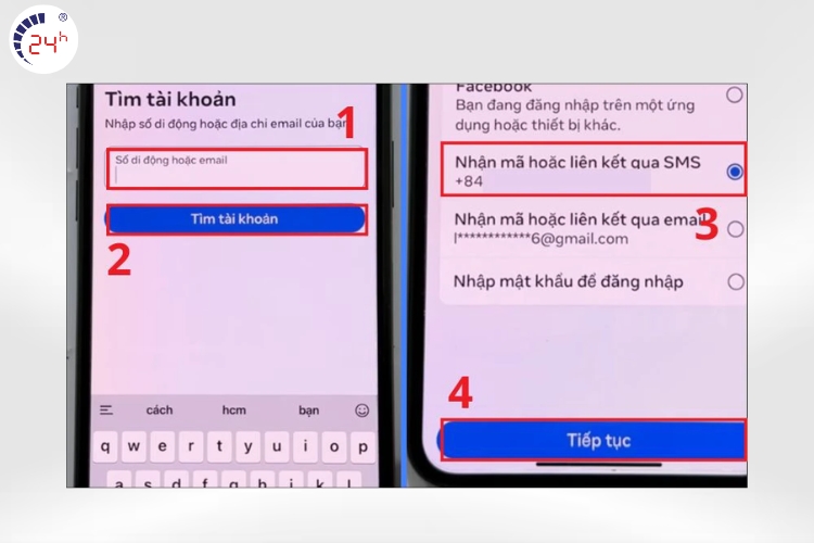 đổi mất khẩu facebook trên iPhone khi đăng xuất bước 2