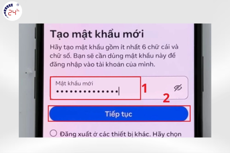đổi mất khẩu facebook trên iPhone khi đăng xuất bước 4