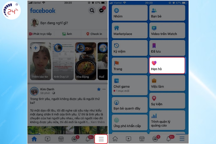 cách kích hoạt Facebook Dating bước 1