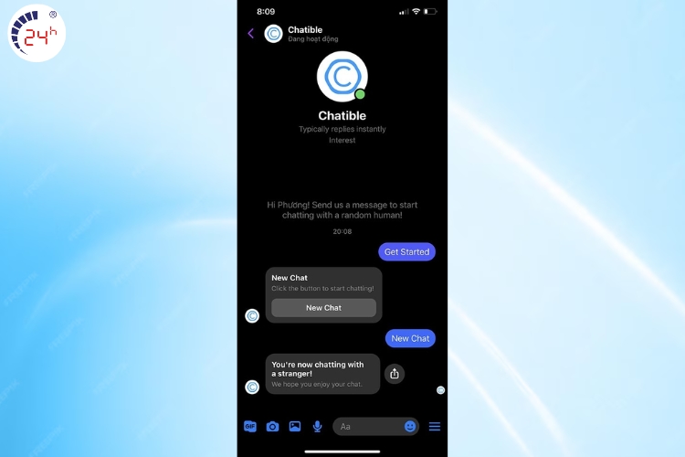 chat với người lạ qua chatible bước 3