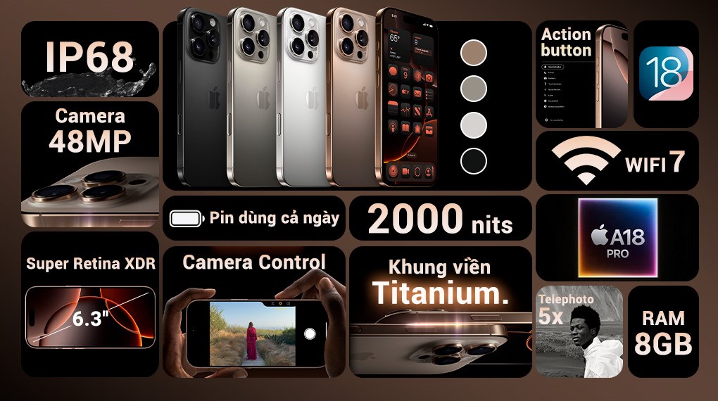 iPhone 16 Pro 128GB Cũ chính hãng