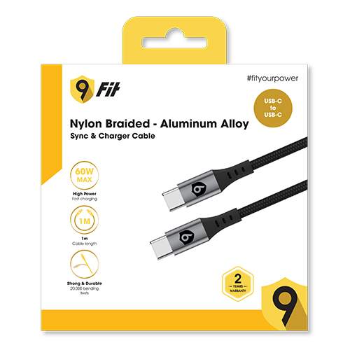 Cáp 9FIT USB-C to USB-C 1M