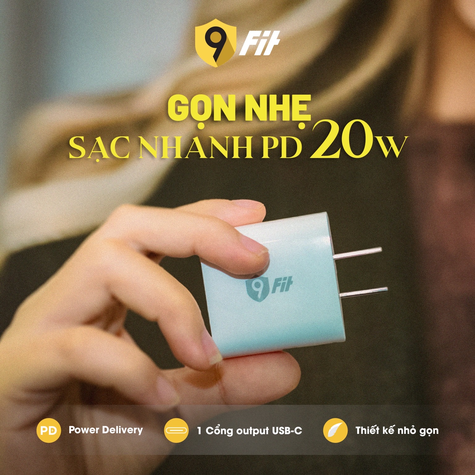 Sạc 9FIT PD 20W 1C White