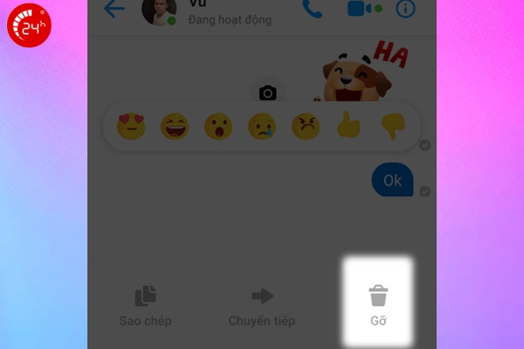 Cách thu hồi tin nhắn Messenger trên iPhone bước 1