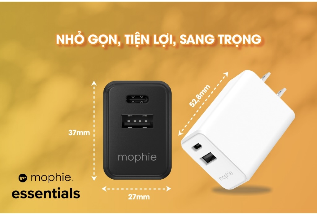 Cốc sạc Mophie Essential 1A1C PD 30W Cốc sạc Mophie Essential 1A1C PD 30W