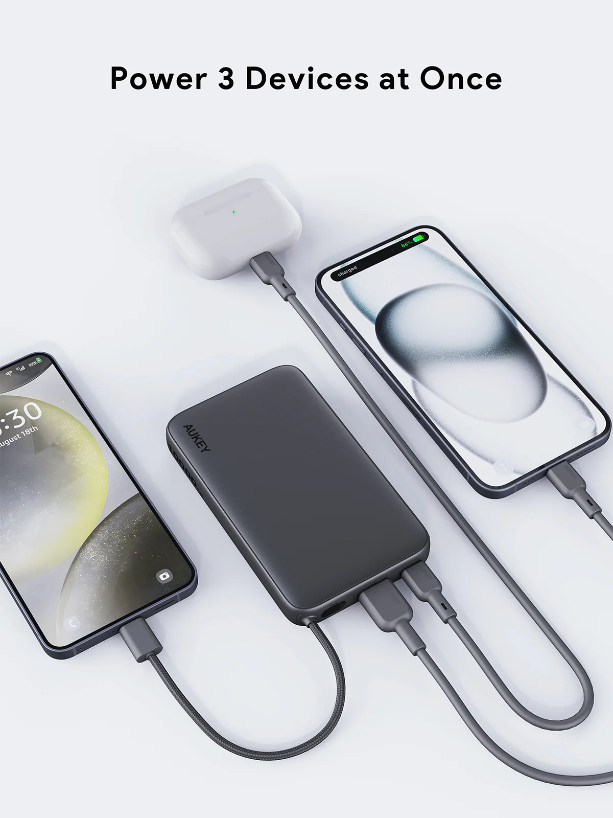 Sạc dự phòng Aukey PB-Y53 Spark Sling 10000mAh 15W kèm cáp USB-C