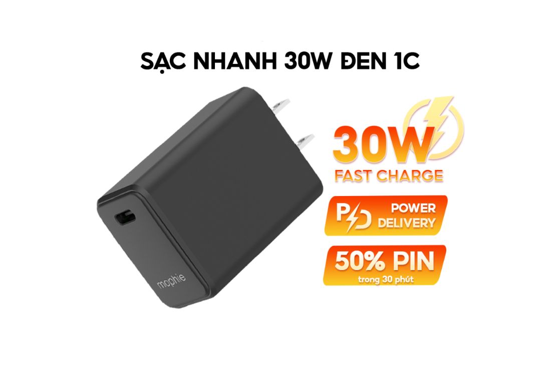 Sạc Mophie Essential PD 30W 1C Sạc Mophie Essential PD 30W 1C