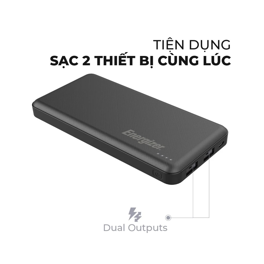 Sạc dự phòng Energizer 10000mAh /3.7V Li-Polymer - UE10053BK