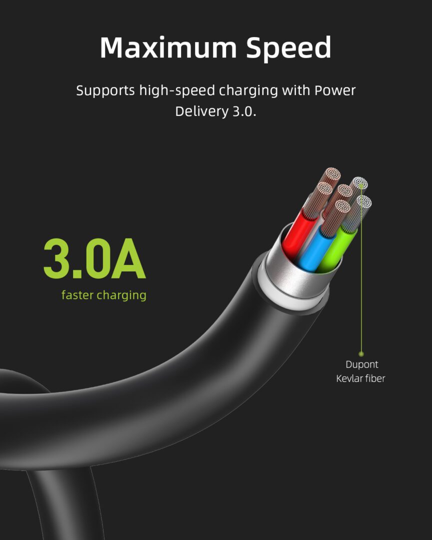 Cáp Innostyle Jazzy USB - C to Lightning Cable 1.2M Black