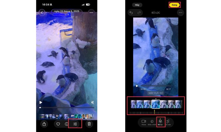 Thêm bộ lọc cho video trên iPhone