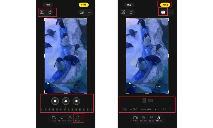 Cắt xén cho video trên iPhone