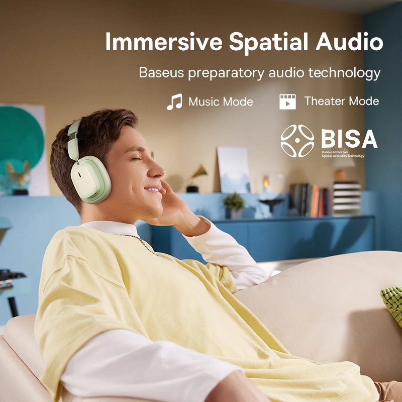 Tai nghe chụp tai Baseus Bowie H1i Black Tai nghe chụp tai Baseus Bowie H1i Black