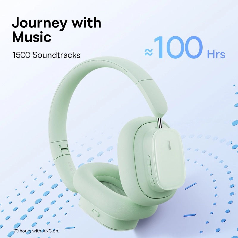 Tai nghe chụp tai Baseus Bowie H1i Black Tai nghe chụp tai Baseus Bowie H1i Black