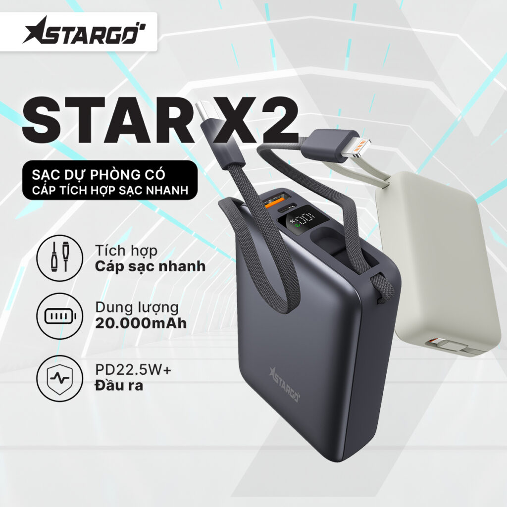 Sạc dự phòng StarGO Star X2 20000mAh 22.5W