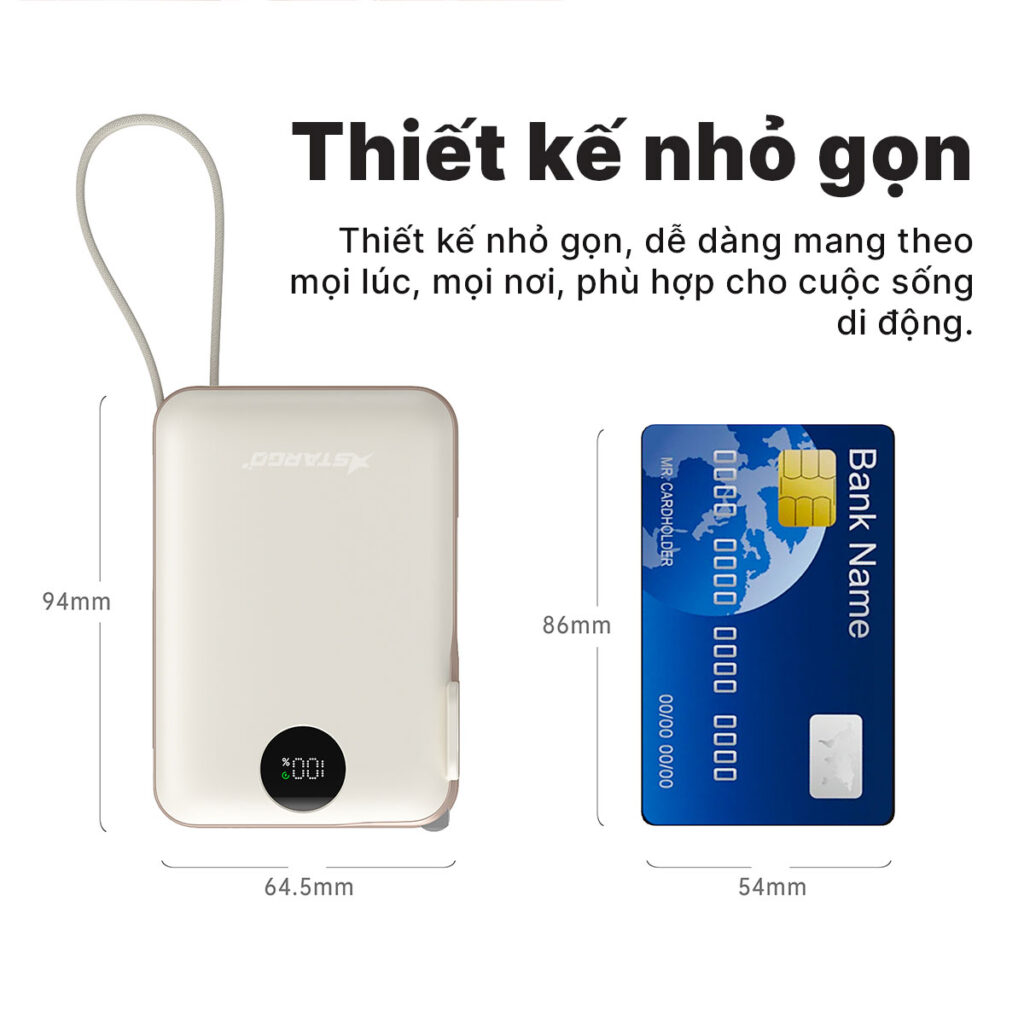 Sạc dự phòng StarGO Star X1 10000mAh 22.5W