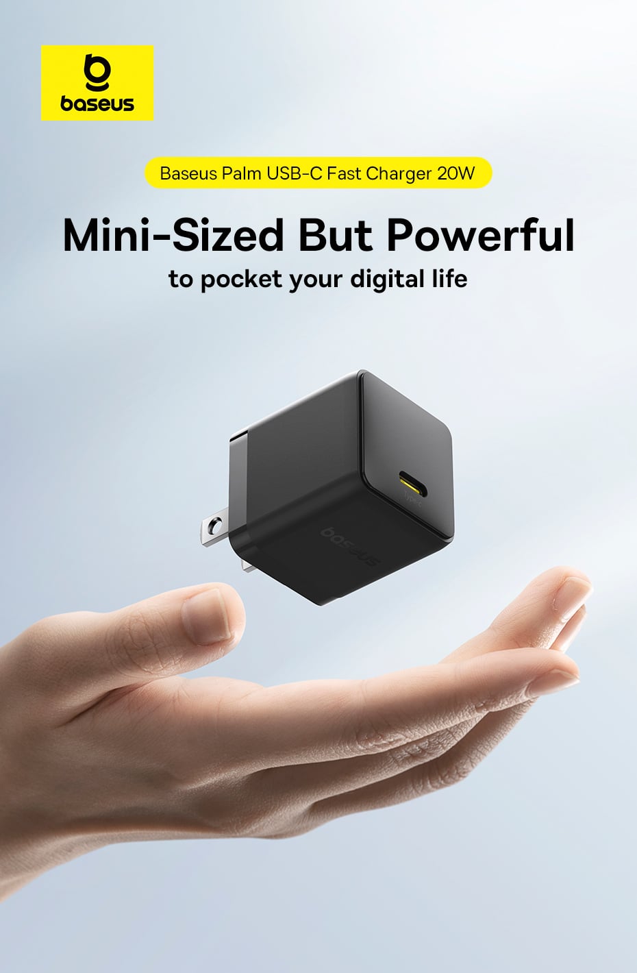 Sạc nhanh Baseus Palm 1C 20W US Sạc nhanh Baseus Palm 1C 20W US
